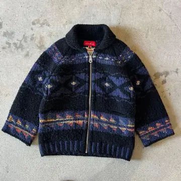 COOHEM 코헨 카우친 지퍼 니트 블루종 36 일본제