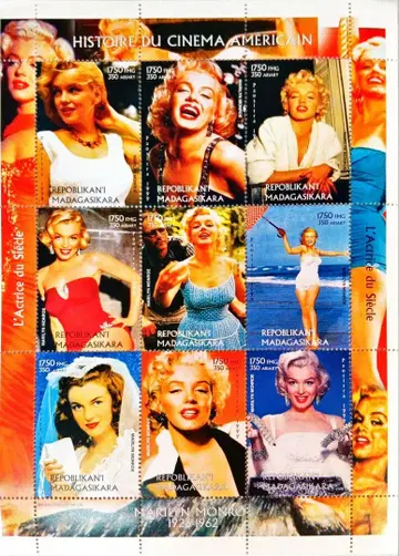 마릴린 몬로 외국 우표 세트