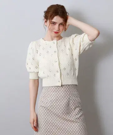 deicy 스팽글 아이렛 가디건 5부