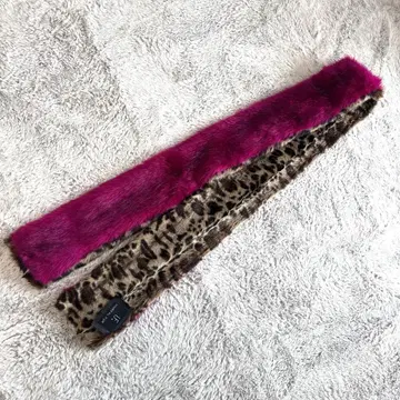 인조 모피 스톨 머플러 레오파드