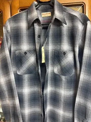 SUGAR CANE 'TWILL CHECK L/S WORK SHIRT'