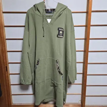 DRUG STORES 후드 부착 후드티 올리브 그린