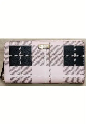 케이트 스페이드 장지갑 지갑 핑크 체크