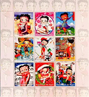 베티  부프 외국 우표 시트 2종