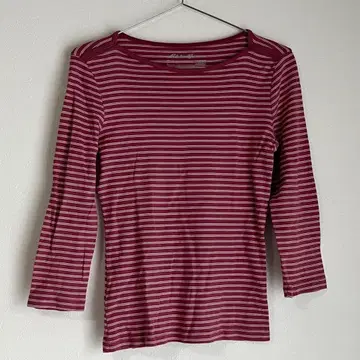 [ 에디 바우어 ] 여성용 티셔츠 7부 기장 보더 XS