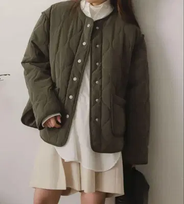 새상품급 senseofplace 카키 퀼팅 자켓