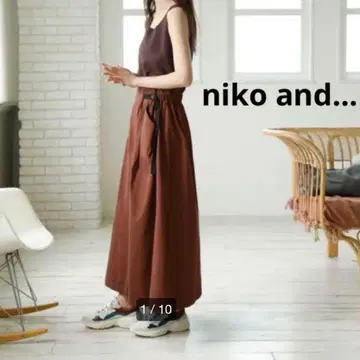 니코앤드 트윌 랩 턱 롱 스커트 3 L