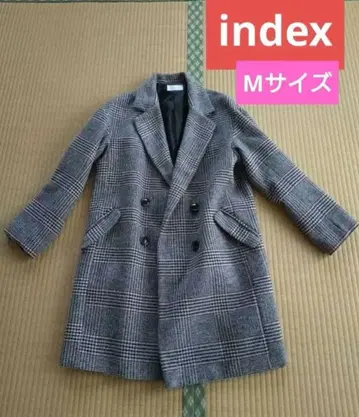 인덱스 체크 무늬 더블 브레스트 자켓 M 사이즈