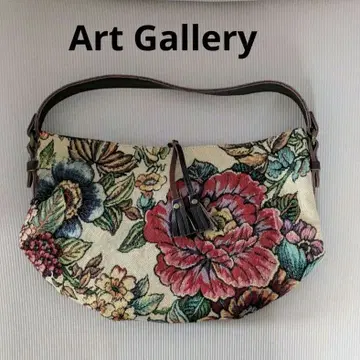 아트 갤러리 백 꽃무늬 자수 토트백 고블랑 직조