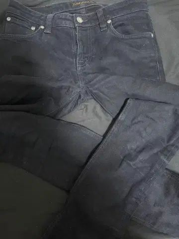 한국 스타일 누디진 스키니 블랙 데님 nudie jeans