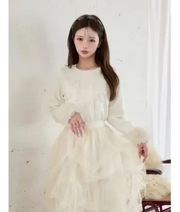 다리치 DARICH 로고 펄 니트탑