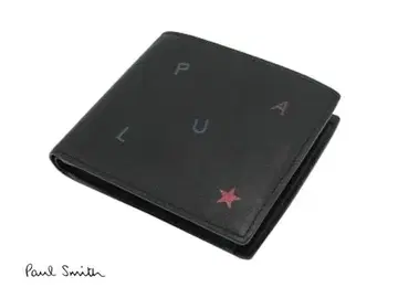 새상품 폴스미스 2단 접이식 지갑 블랙 레터 331