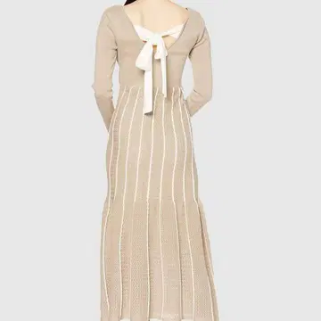 [ 새상품급 ] ROYAL PARTY 라인 컬러 원피스 백리본