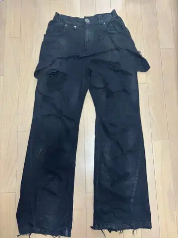 SKOOT ghost denim 플레어 팬츠 데미지 데님