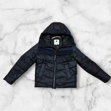 지스타 로우 네이비 후드 부착 다운 자켓