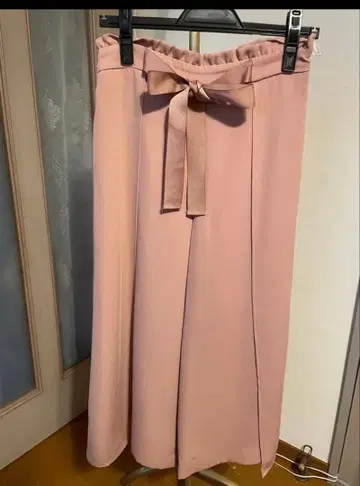 115 ] 쿠튀르 브로치 베이지 핑크 38호 플레어 와이드 팬츠 큐롯