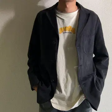 FIRST DOWN / 테일러드 자켓 M 블랙 스웨이드