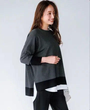 안피로 마이뷰티 니트 와이드 크루넥