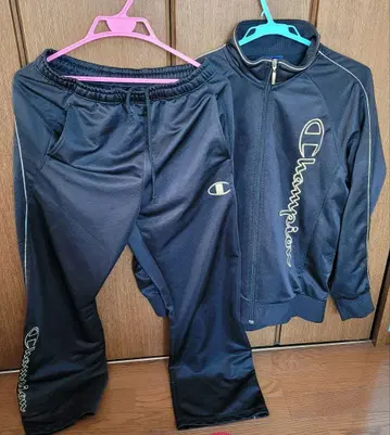 Champion 블랙 골드 저지 상하의 세트 셋업