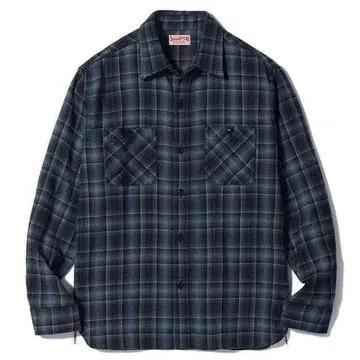 SUGAR CANE 'TWILL CHECK L/S WORK SHIRT