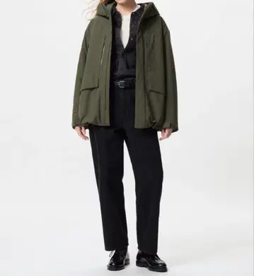 유니클로 하이브리드 다운 파카 OLIVE S