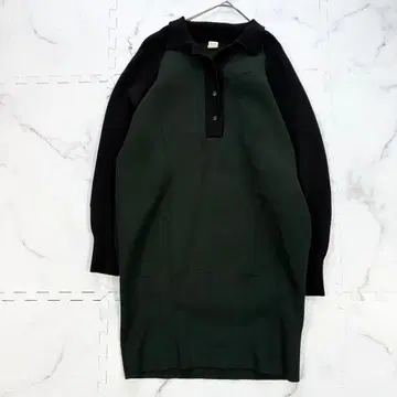 새상품급 라코스테 블랙 그린 하이 게이지 롱 원피스 L