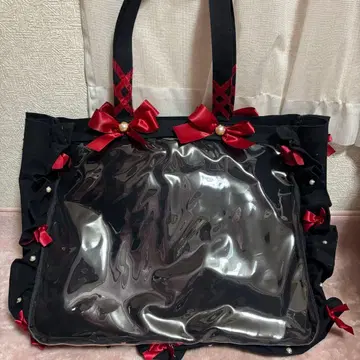 자카마트 이타백 이타백 프릴 디자인 블랙 레드 빨간색 블랙 A3