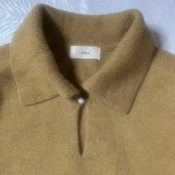 [ IENA 이에나 ]  라무 폴로 풀오버 펄 버튼 울 니트