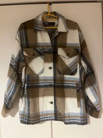 ZARA 체크 무늬 플란넬 자켓