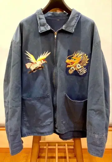 50s 60s 당시물 코튼 스카잔 베트남 자켓 수베니어 자켓