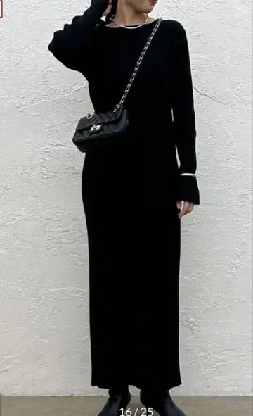 LoungeDress 라운지 드레스 심플 리브 니트 원피스