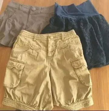 카고 숏팬츠 레이스 스커트 세트