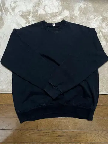 LOS ANGELES APPAREL 블랙 맨투맨 14oz L