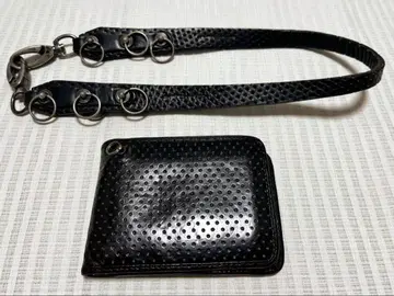 JAM HOME MADE 블랙 가죽 지갑 체인 포함