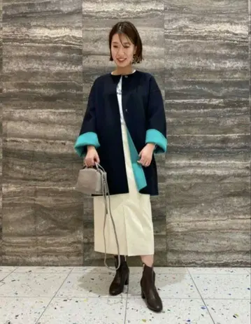 유나이티드 애로우즈 리버서블 코트 블랙 그린 38