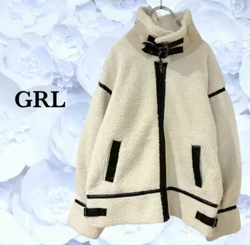 [그레일] 보아 자켓/블루종 [F] 화이트 흰색 넥 벨트 가을/겨울