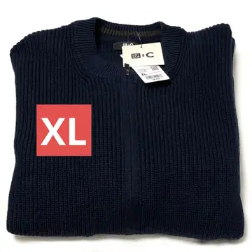 크루넥 풀 집업 가디건 유니클로c 네이비 XL
