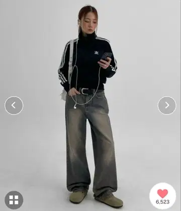 Black UP 와이드 데님