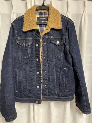 DSQUARED2 보아 옷깃 다크 블루 데님 자켓 48