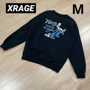 엑스라지 자수 맨투맨 트레이닝복 블랙 스트릿