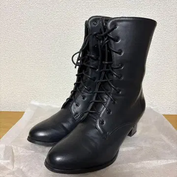 블랙 레이스업 부츠 24.0 졸업식 하카마