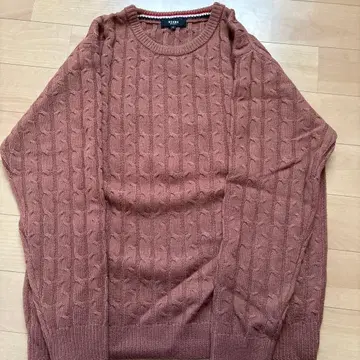 BEAMS HEART 케이블 짜임 니트 L 브라운