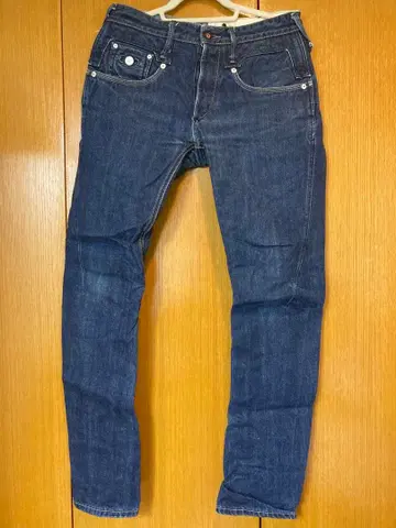 DENHAM 스트레이트 핏 다크 블루 데님