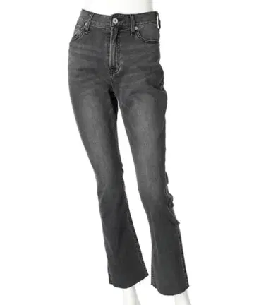 [Arpege story] 세미 플레어 데님 팬츠 컷오프 스트레치