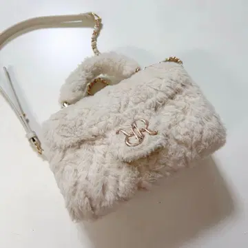 RANDA 2WAY 모노그램 부품 퍼 백 화이트