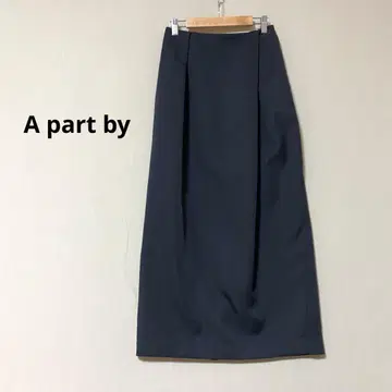 A part by 허리 턱 롱 스커트 프리 블랙