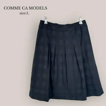 모델즈 COMME CA MODELS 플레어 스커트 체크 블랙