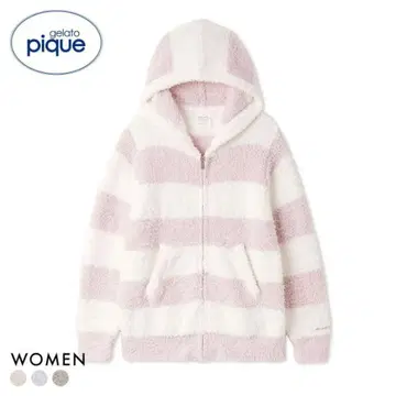 새상품급 젤라또피케 모코모코 후드 부착 룸웨어 핑크 스트라이프