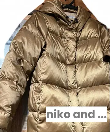 니코앤드 롱 다운 코트 3 광택 후드 있음 넉넉한 심플