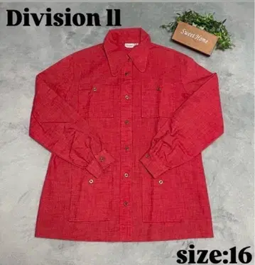 [ Division II ] 심플 긴팔 포켓 셔츠 레드 ( 16 )